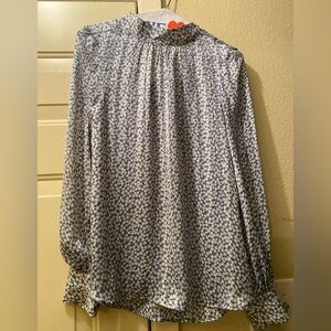 Floral blouse with light blue and white flowers